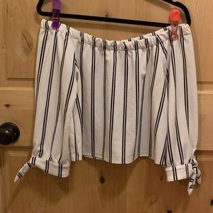 Striped off shoulder blouse